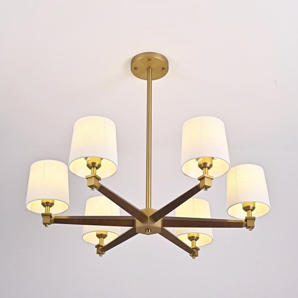 Люстра на штанге Imperiumloft Jorgenson White/Dark wood STAVRA01