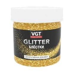 Блестки сухие для декорирования VGT Pet glitter ПОРОШОК для добавления в лакокрасочные материалы, для хобби, творчества и рукоделия, золото, 0,05кг