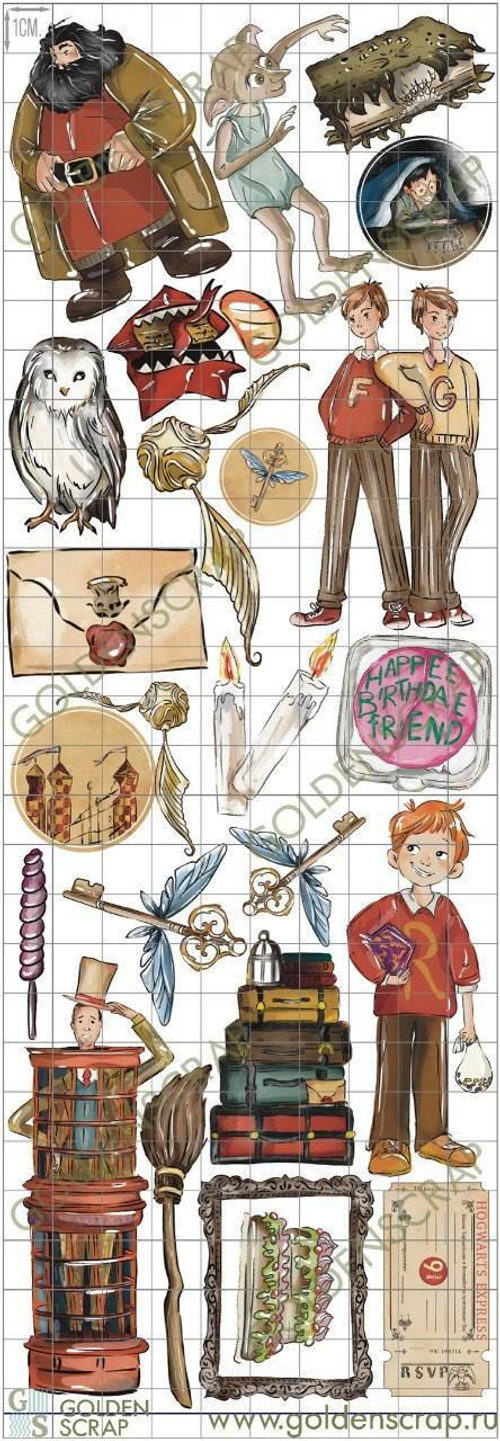Набор тканевых высечек "Волшебный друг" к коллекции "С Днём рождения, волшебник!" от GoldenScrap, арт. GS31072024-8