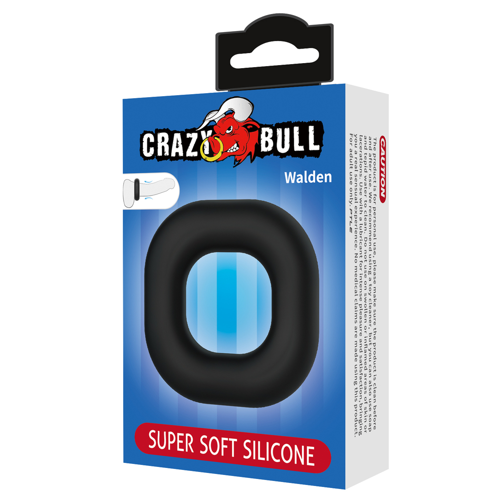 Эрекционное кольцо из силикона растягивающееся черное CRAZY BULL BI-210242