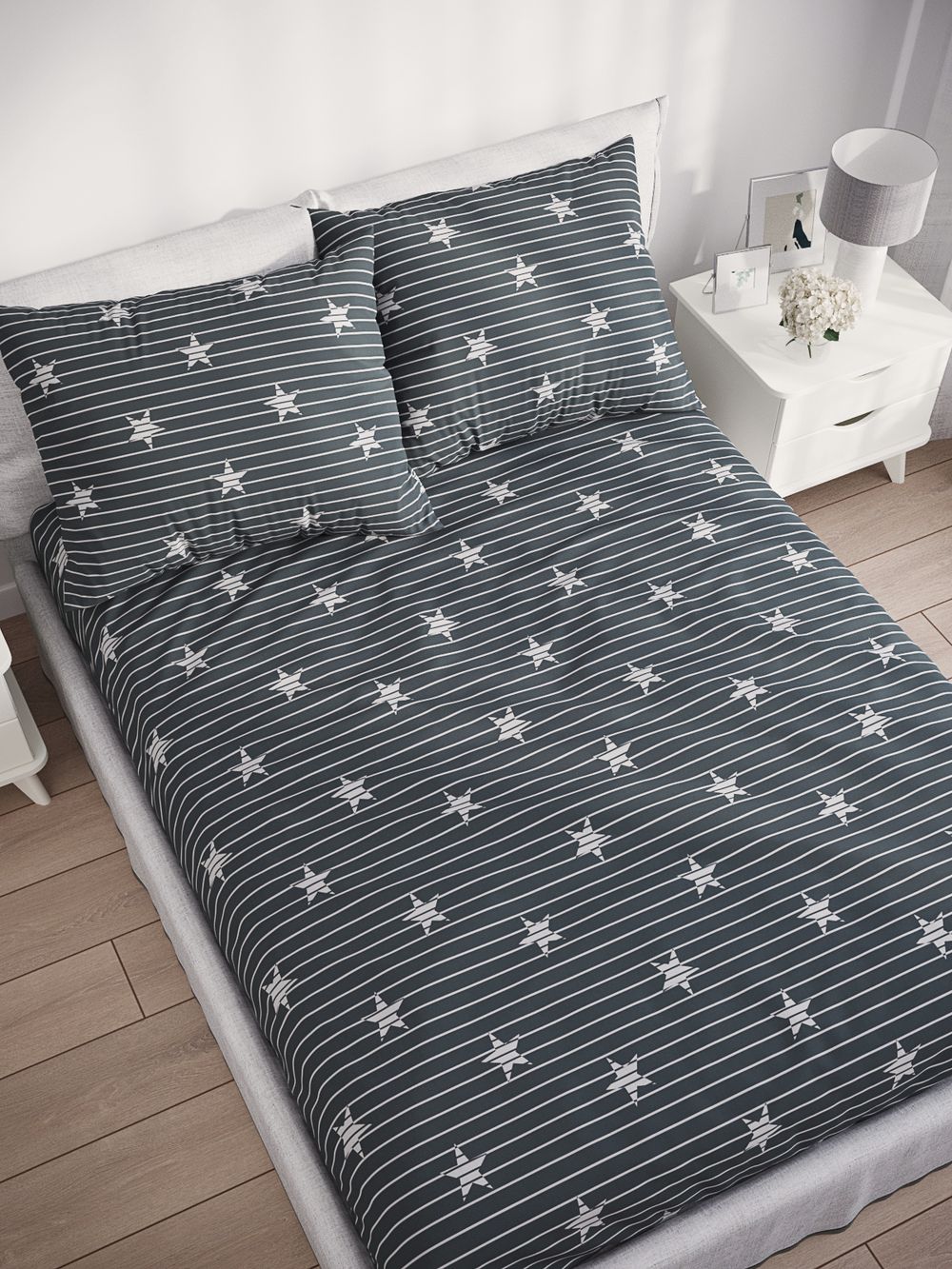 Простынь на резинке бязь Сказка "Звезды" 90x200 см