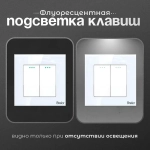 Выключатель двухклавишный Brelor белый с рамкой из закаленного стекла 4 мм инструкция на русском языке
