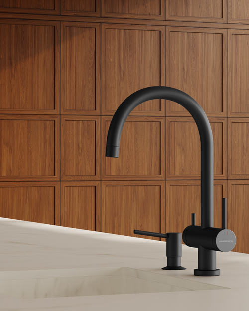 Смеситель для кухни Abelsberg Aera AWF70029MB с возможностью подключения фильтра для воды, цвет вулканический черный