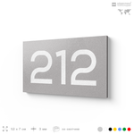Номер на дверь 212, табличка на дверь для офиса, квартиры, кабинета, аудитории, склада, серый 120х70 мм, Айдентика Технолоджи