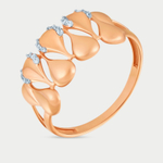 Кольцо женское из розового золота 585 пробы с фианитами (арт. 013931-1102)