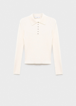 Джемпер в рубчик с воротником поло