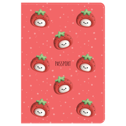 Обложка для паспорта "Strawberry", ПВХ, 2 кармана, MESHU