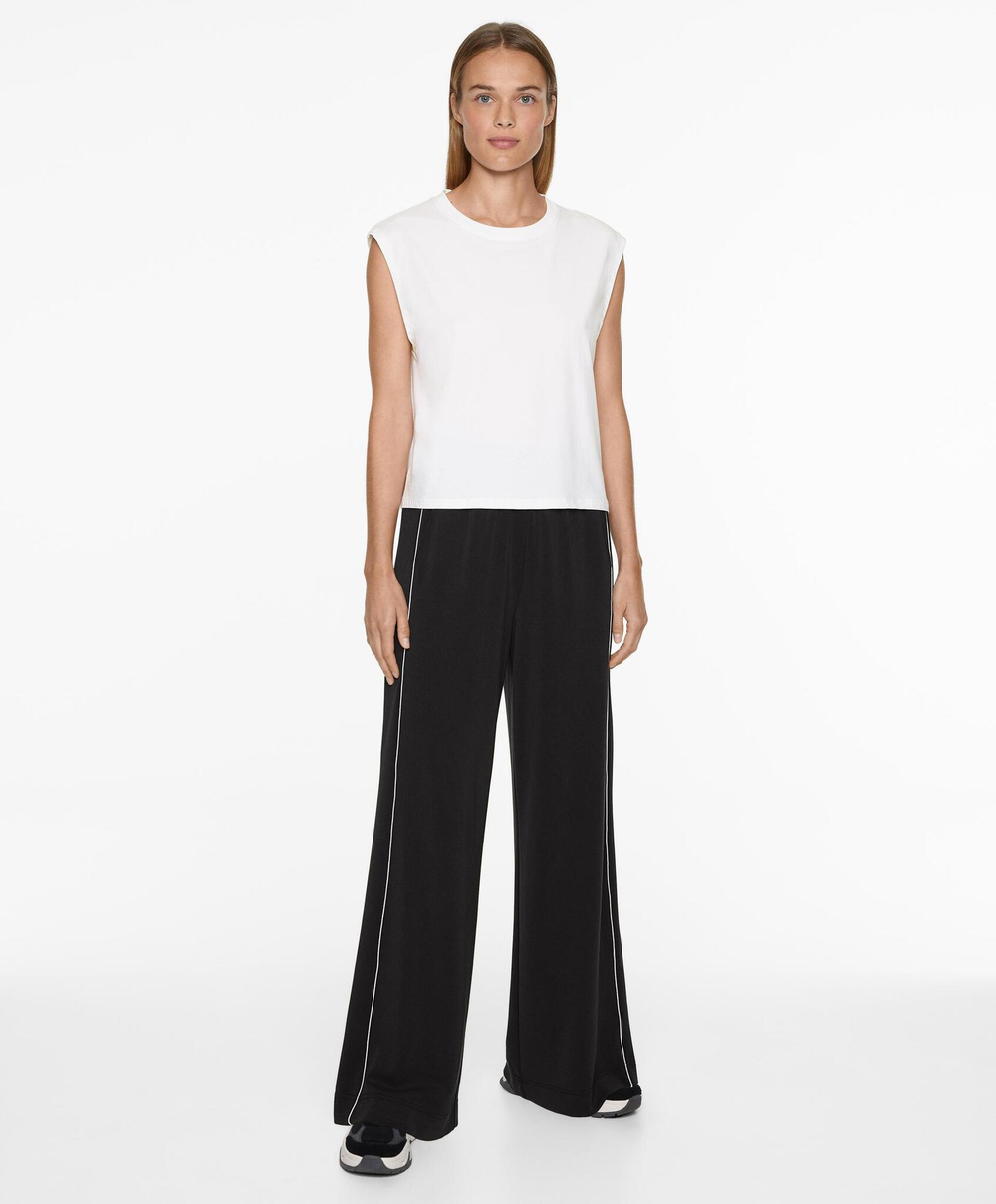 Oysho Топ без рукавов из смесового хлопка, белый