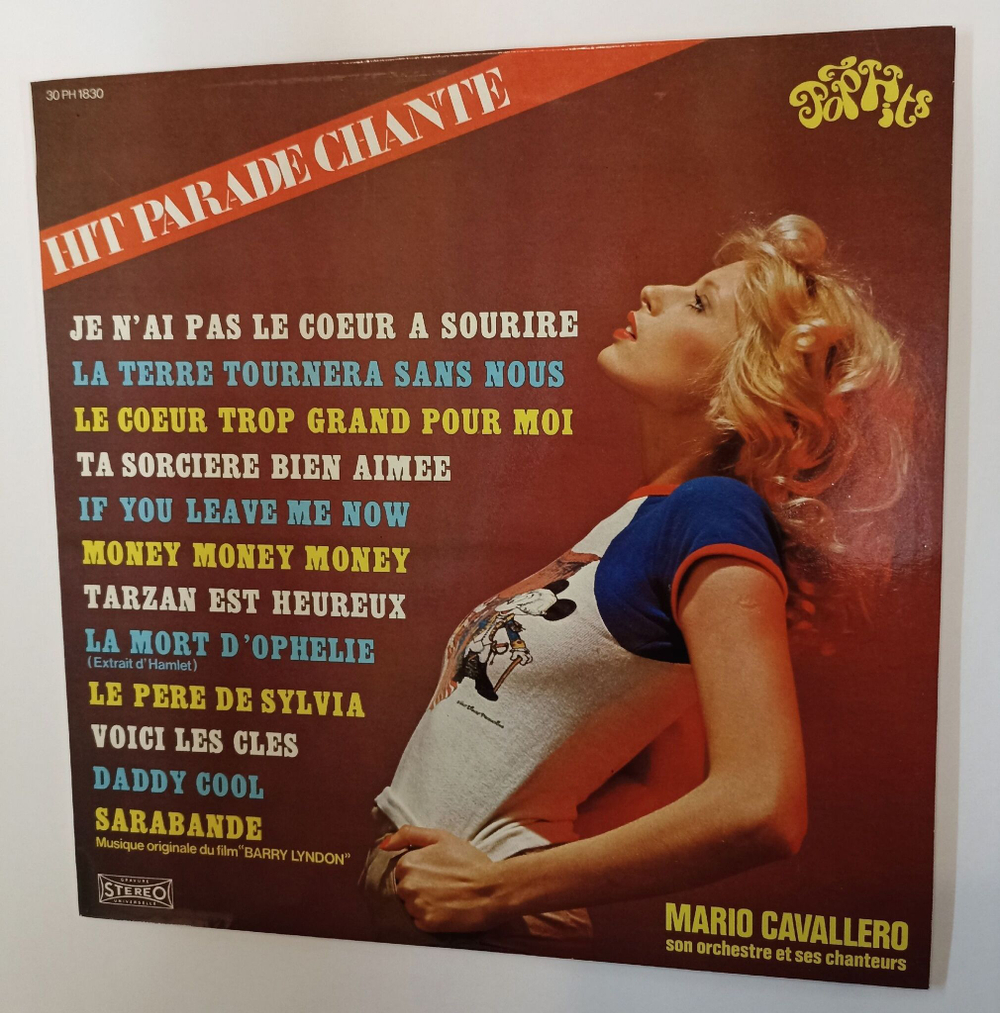 Винтажная виниловая пластинка LP Mario Cavallero Son Orchestre Et Ses Chanteurs Hit Parade Chante Pop Hits Vol 30 (France 1976)