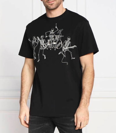 футболка skeleton band prt Alexander McQueen - черный(727309 QUZ25)