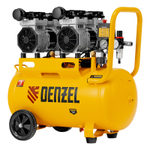 Компрессор безмасляный, малошумный DLS 1500/50, 1500 ВТ, 2x750, 50 л, 260 л/мин Denzel
