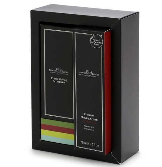 Подарочный набор Edwin Jagger, помазок из ворса барсука + крем для бритья, GS214SCSWT