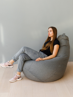 Кресло Мешок Груша Серая Рогожка (5XL, Классический)