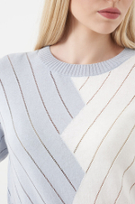 22849 Джемпер женский (серо-голубой/молочный)