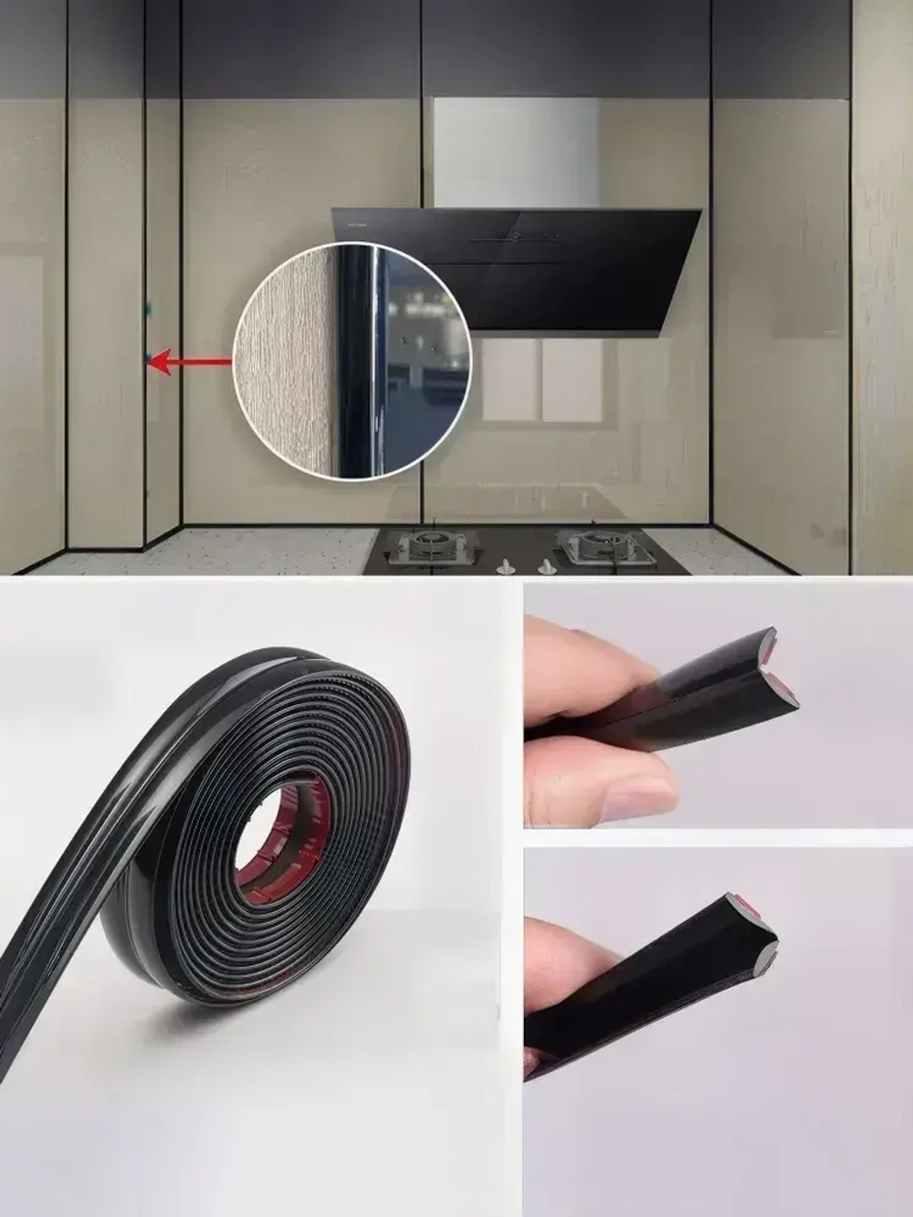 Молдинг декоративный самоклеящийся, угловой, для наружных, внутренних углов и прямых участков 10х10 мм х 5000 мм (ПВХ) чёрный