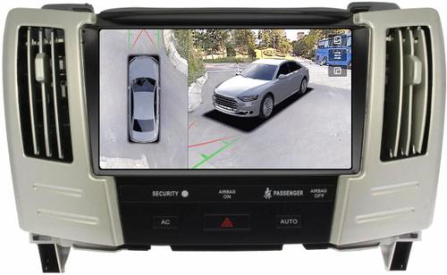 Магнитола для Toyota Harrier XU30 2003-2013, Lexus RX 2003-2009 (ШГУ цветной, рамка наверх тип 1) - Teyes CC3-2K-360 монитор 9.5" 2K QLED на Android 10, Быстрая, CarPlay, 4G SIM-слот, 4 камеры в комплекте