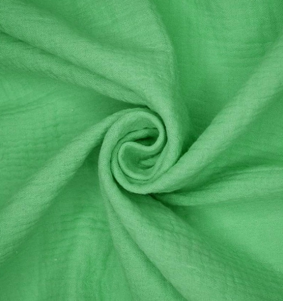Ткань Муслин, 115 гр/м2, 100% хлопок, ш. 140 см, зелёный