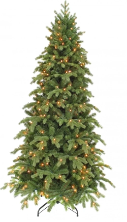 Елка Шервуд Премиум стройная с лампами 260 см., 360 LED ламп, Литая хвоя+Пвх, Triumph Tree (73150)