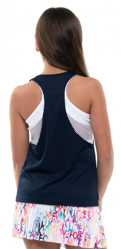 Футболка для девочки теннисная Lucky in Love Techno Tropic Play All Day Layer Tank Girls - белый