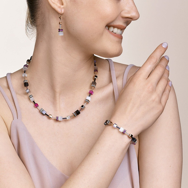 Серьги Coeur de Lion White&Pink Rose Gold 4013/20-0400 цвет розовый, золотой, белый