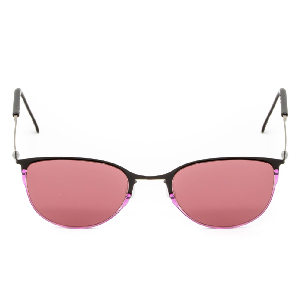 Черные солнцезащитные очки из титана с фиолетовыми линзами. Модель 04