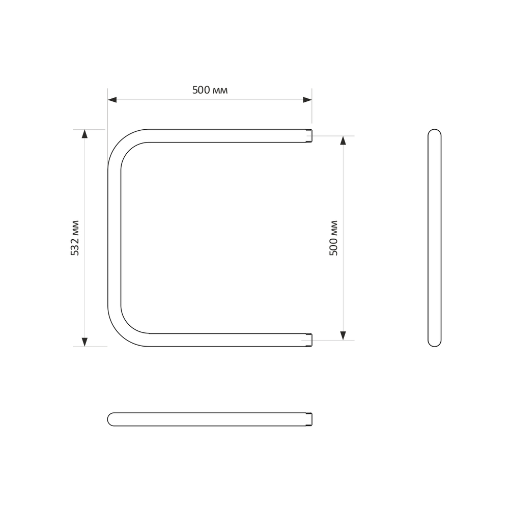 Полотенцесушитель MIXLINE SIMPLE P 50х50 1''