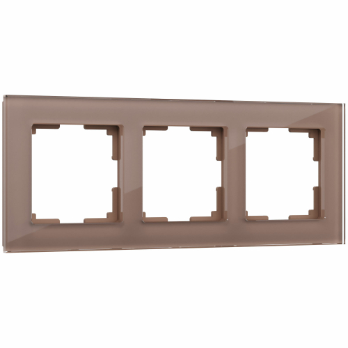 Рамка из стекла на 3 поста Favorit латте W0031142