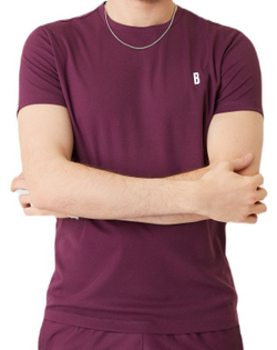 Мужская теннисная футболка Björn Borg Ace T-shirt Stripe - grape wine