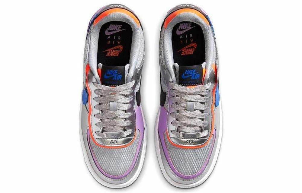 Кроссовки Nike Air Force 1 Shadow Metallic Silver (Женская размерная сетка)