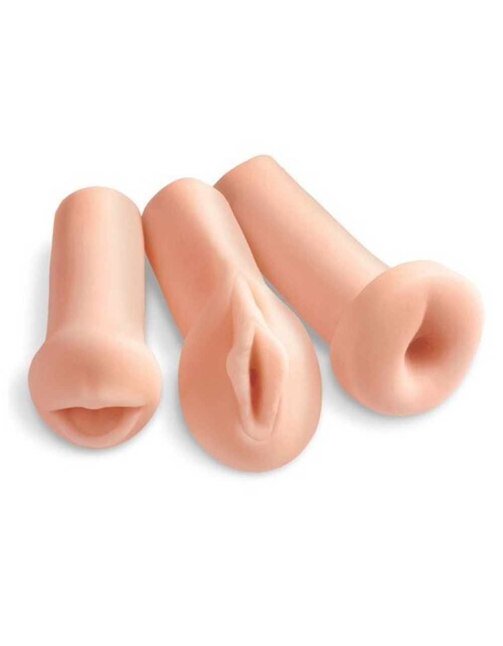 Набор мастурбаторов вагина-анус-ротик Pipedream Extreme Toyz All 3 Holes (Цвет: телесный)