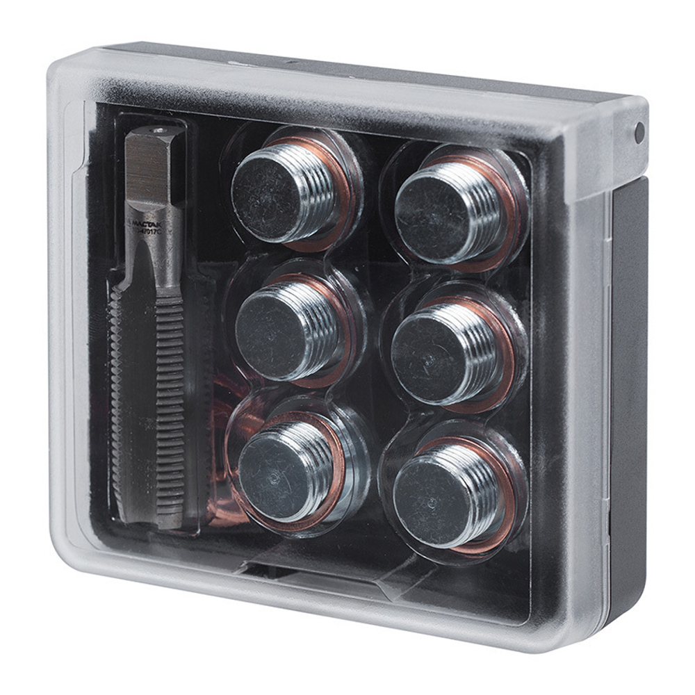 МАСТАК (103-47017С) Набор для ремонта масляных пробок М17 х 1.5, бокс, 19 предметов