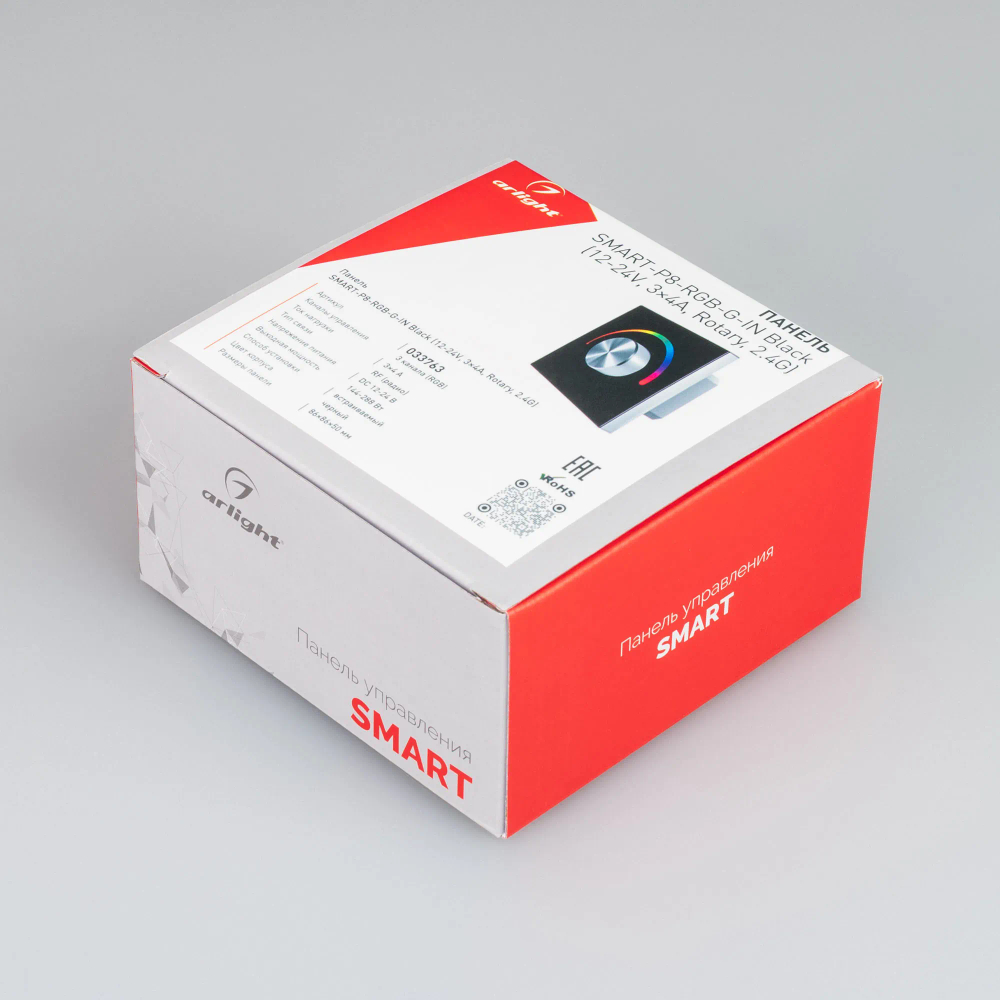 Панель SMART-P8-RGB-G-IN Black (12-24V, 3x4A, Rotary, 2.4G) (Arlight, IP20 Пластик, 5 лет) 033763