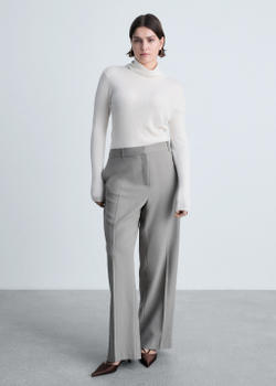 Джемпер из смесовой шерсти с воротником с отворотом