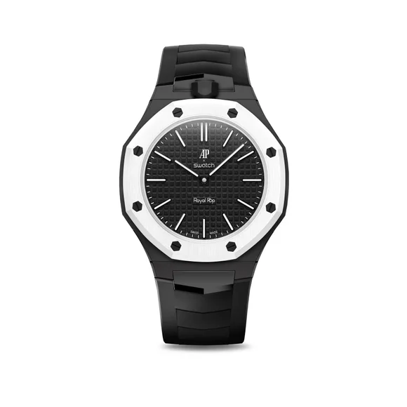 Корпус для часов POP-Swatch x AP - Белый и Чёрный - Комплект из 2 ремешков