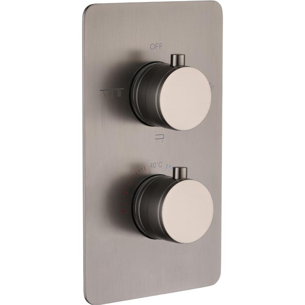 Встраиваемый смеситель для душа и ванны с термостатом трехпроходной Boheme CELL 134-3-GM GUN METAL