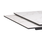 Керамический стол Woodville Ноттингем 160(220)х90х79 белый мрамор, черный