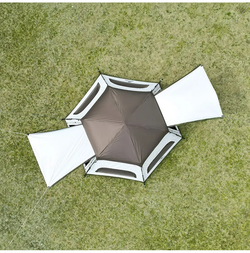 Палатка Naturehike Hexagonal 3-4-местная, автоматическая, хаки (бежевая)