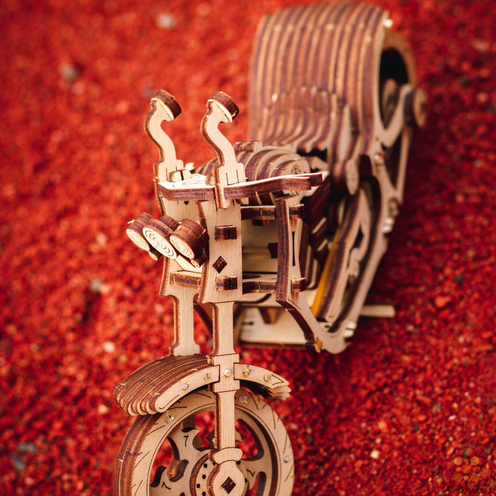 Мотоцикл Крузер (Cruiser) (EWA) - Деревянный конструктор, сборная модель, 3D пазл