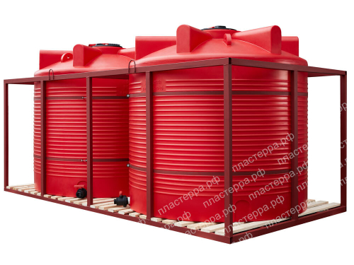 Кассета для перевозки ЖКУ 2*5000 Пластерра PT KAS (11000 л.) вертикальный (4120x2080x2080см;красный) - арт.560133