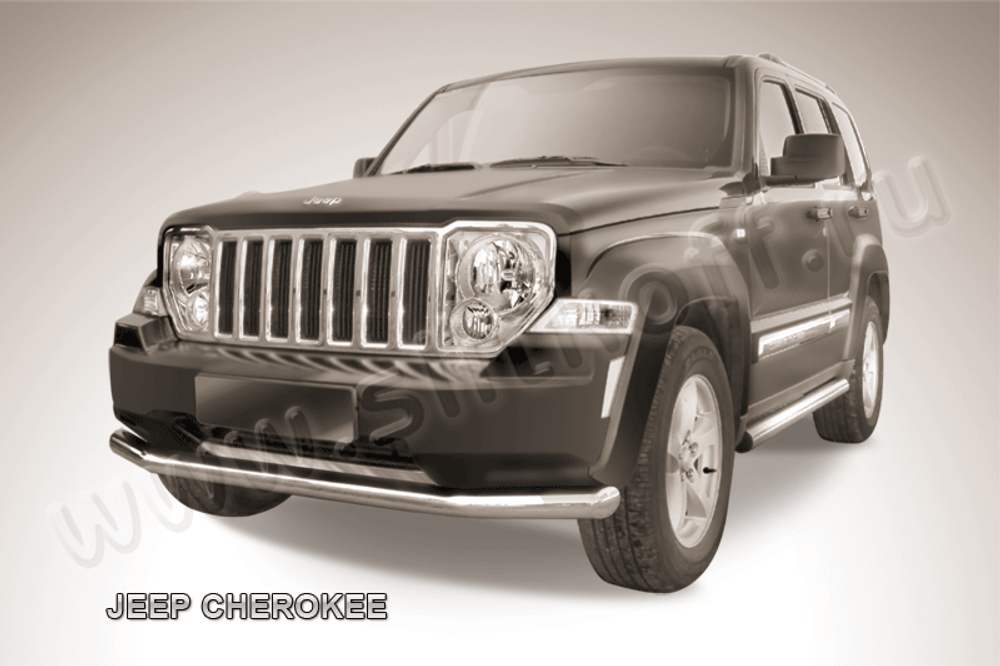 Защита переднего бампера (нержавейка) Jeep Cherokee KK (2007-2012) d76
