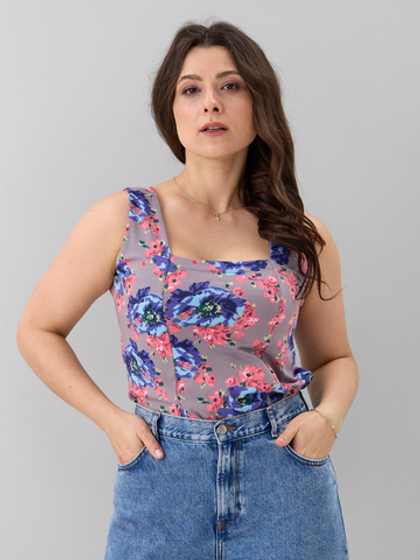 Майка М-340/серый-голубойпион