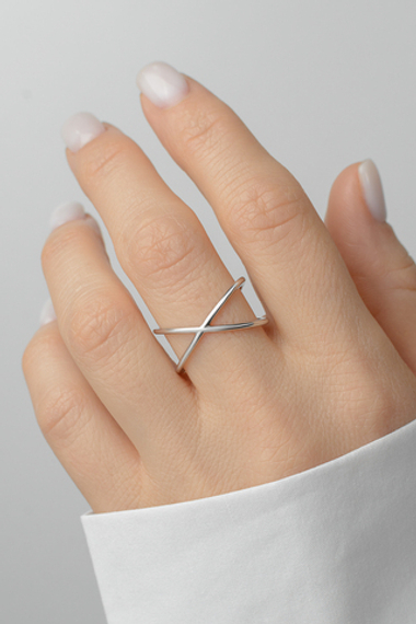 Кольцо "Икс" из серебра