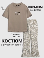 Костюм для девочки с брюками клеш на осень