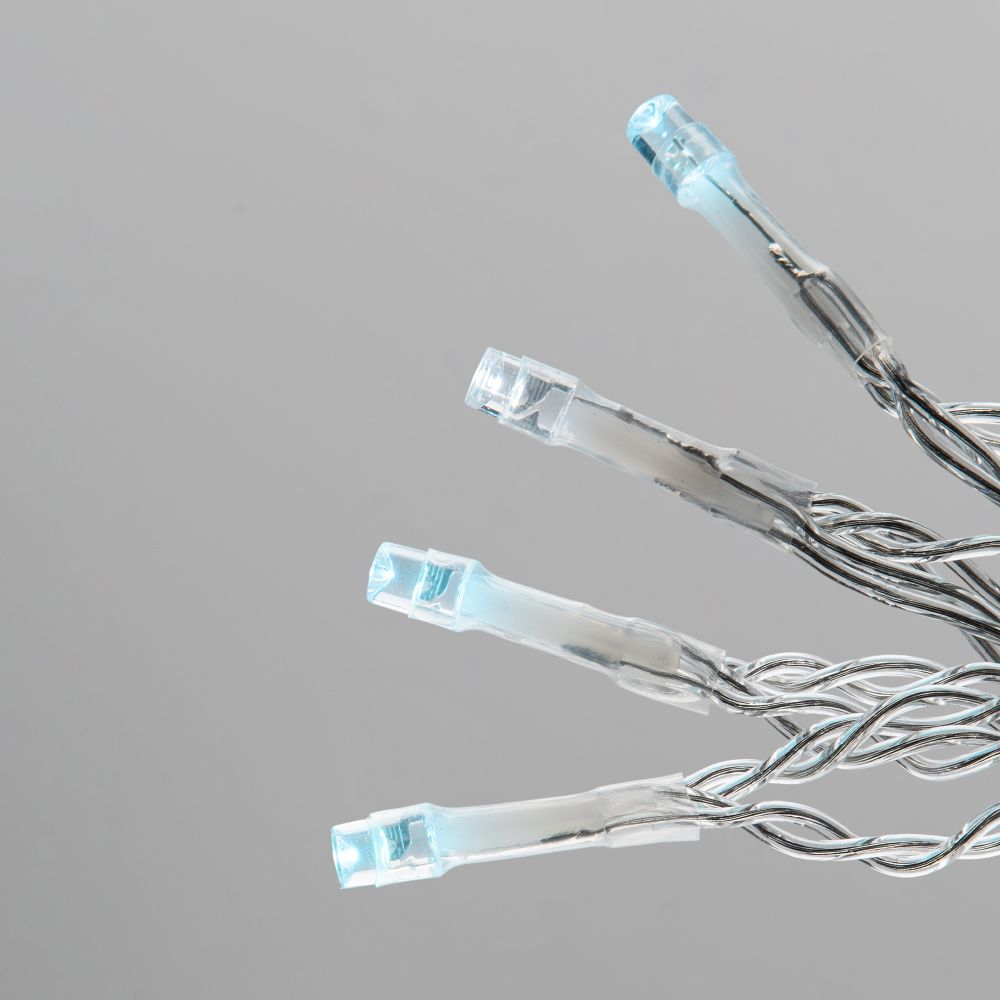 ULD-B12006-195-TTK ICEBLUE-WHITE IP44 Бахрома светодиодная с эффектом мерцания. 12м. Соединяемая. 195 светодиодов. Голубой и белый свет. Провод прозрачный. ТМ Uniel