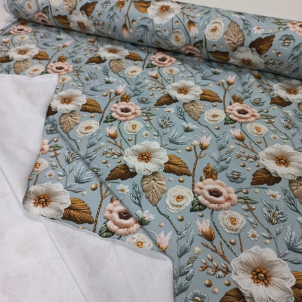 Футер 2х нитка петля Цветы