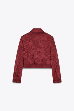 ZARA ЖАККАРДОВЫЙ БОМБЕР, ЦАЕТ БУРГУНДСКОГО ВИНА