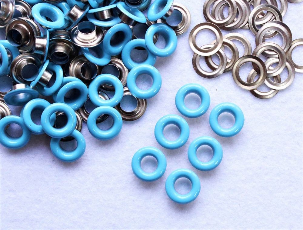 Бирюзовый Люверс №5, Эмаль/сталь - упаковка 10 шт