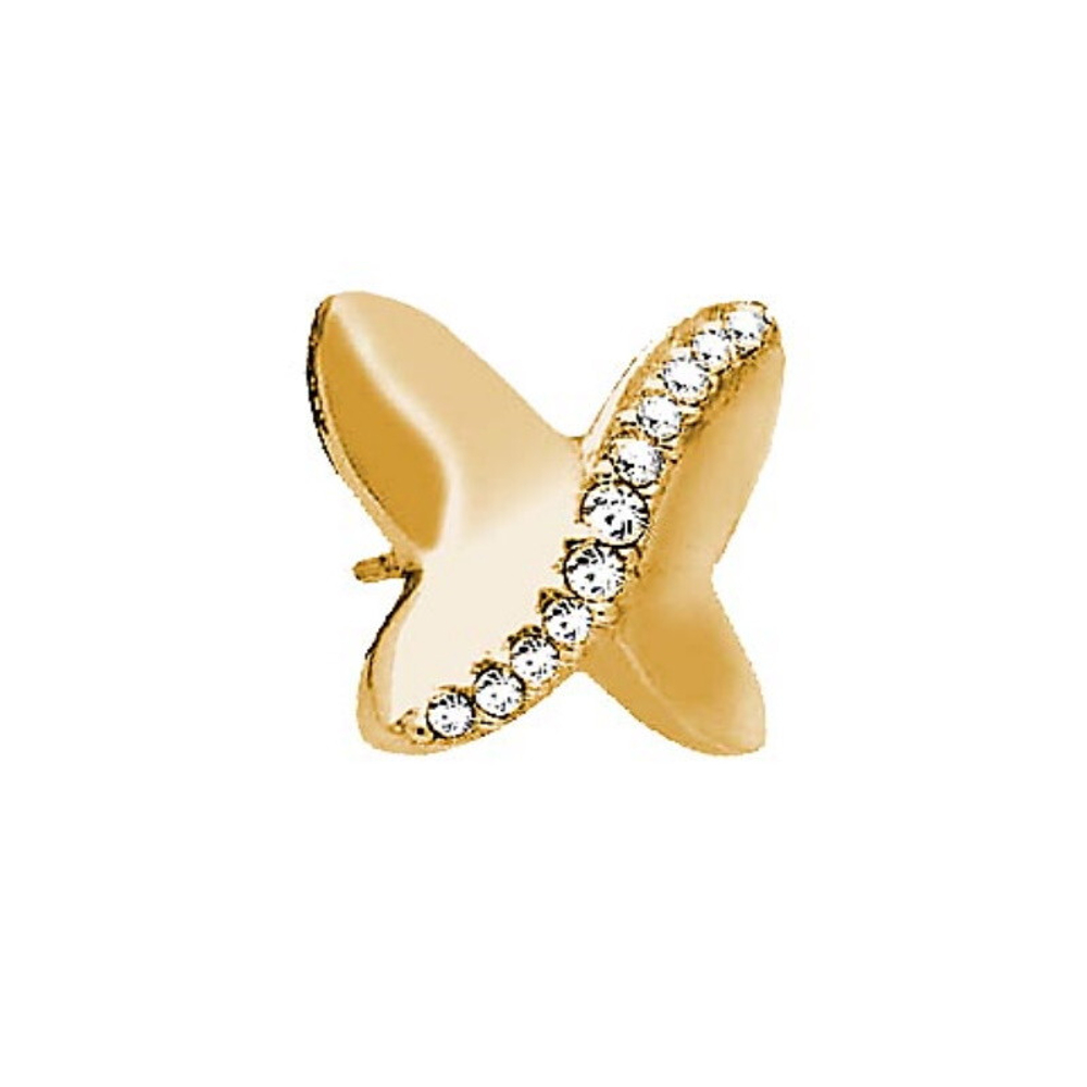 Серьги из медицинской стали Papillon Golden Crystals Biojoux BJT214