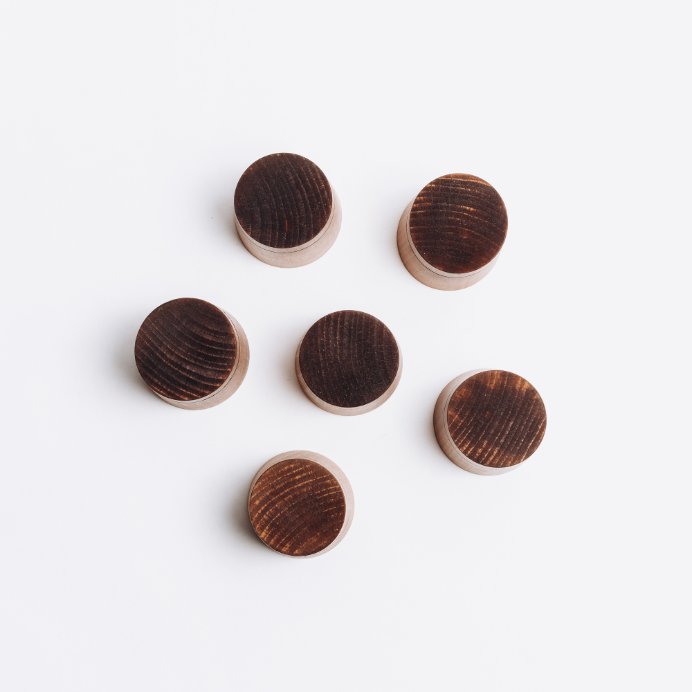 Деревянные рюмки (стопки, шоты). Набор 6 штук из дерева кедра. RN9