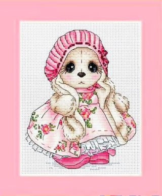 "Кролик в розовой юбке"-02674  вышивка